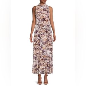 NEW Print Cowlneck Maxi Dress